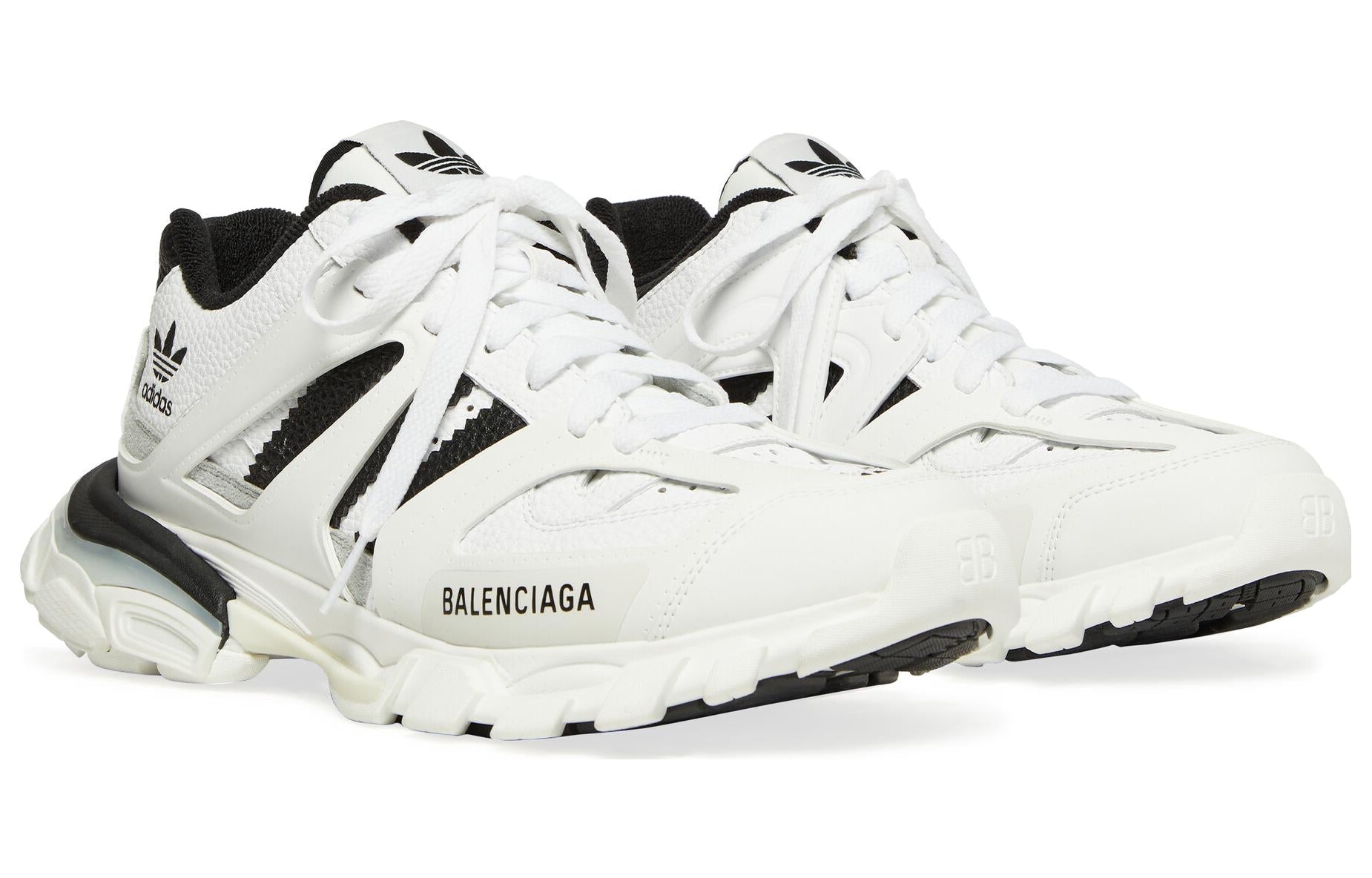 (WMNS) adidas Originals x Balenciaga Track Forum Low Top Sneaker 'White Black' 741106W3CZ19010 #