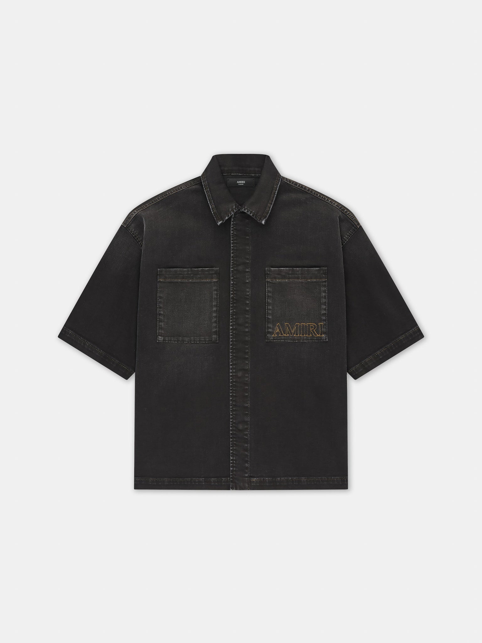AMIRI 3D SHORT SLEEVE SNAP SHIRT - Vintage Black