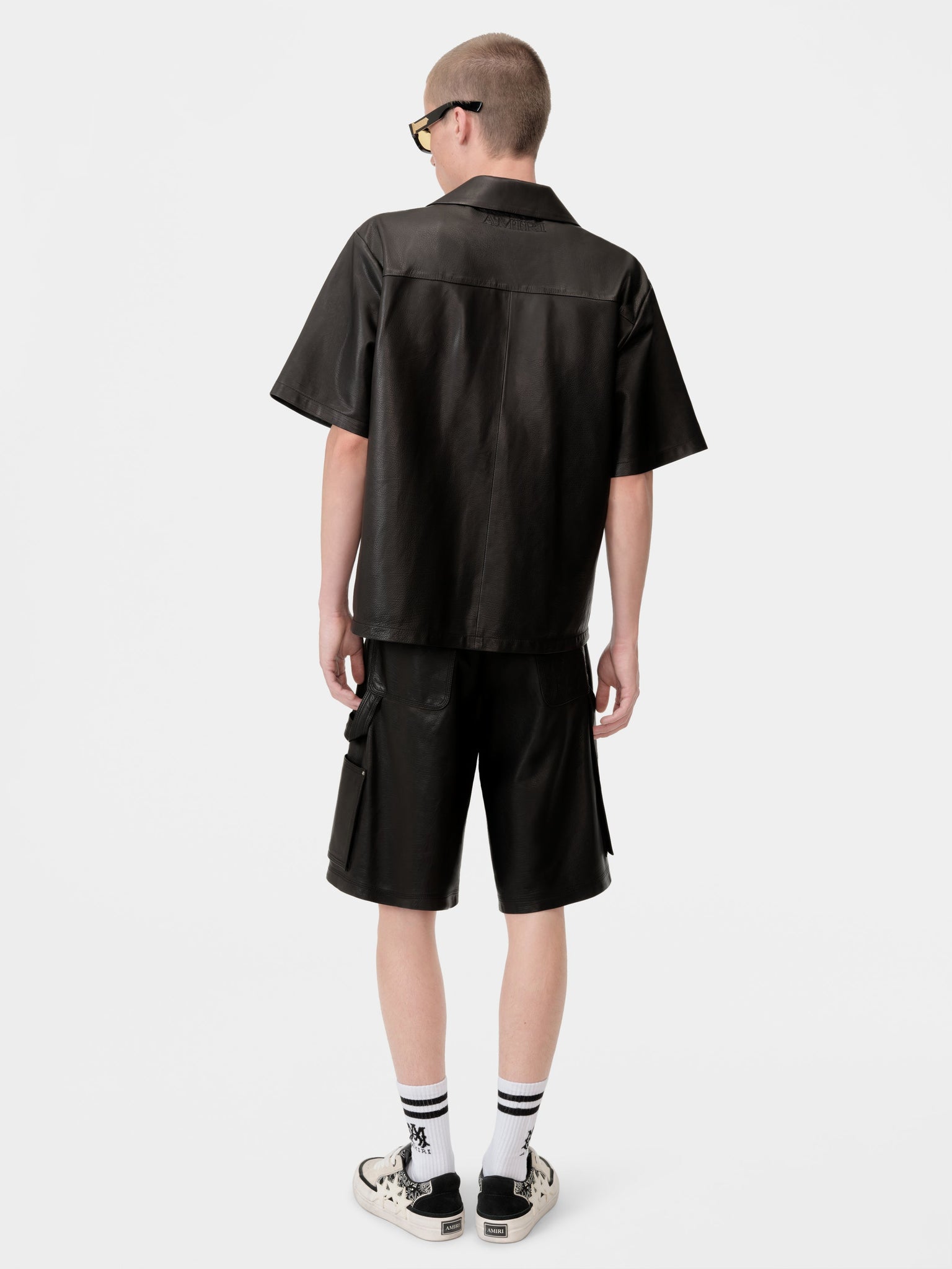 MA LEATHER CARPENTER SHORT - Black
