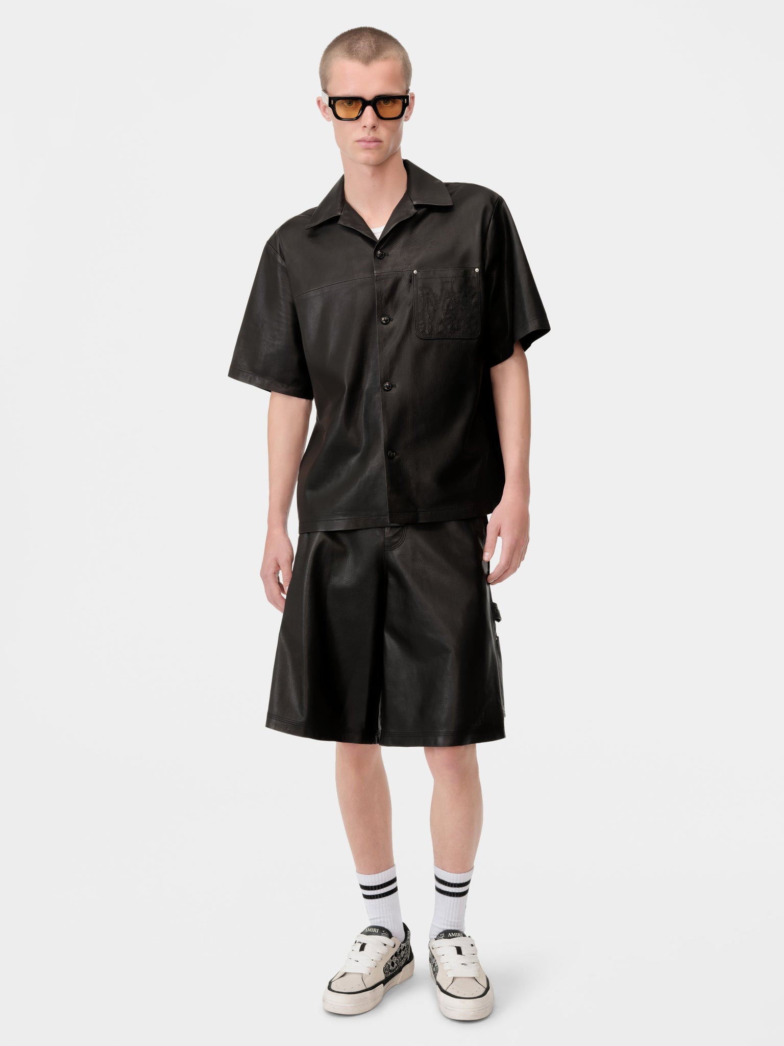 MA LEATHER CARPENTER SHORT - Black