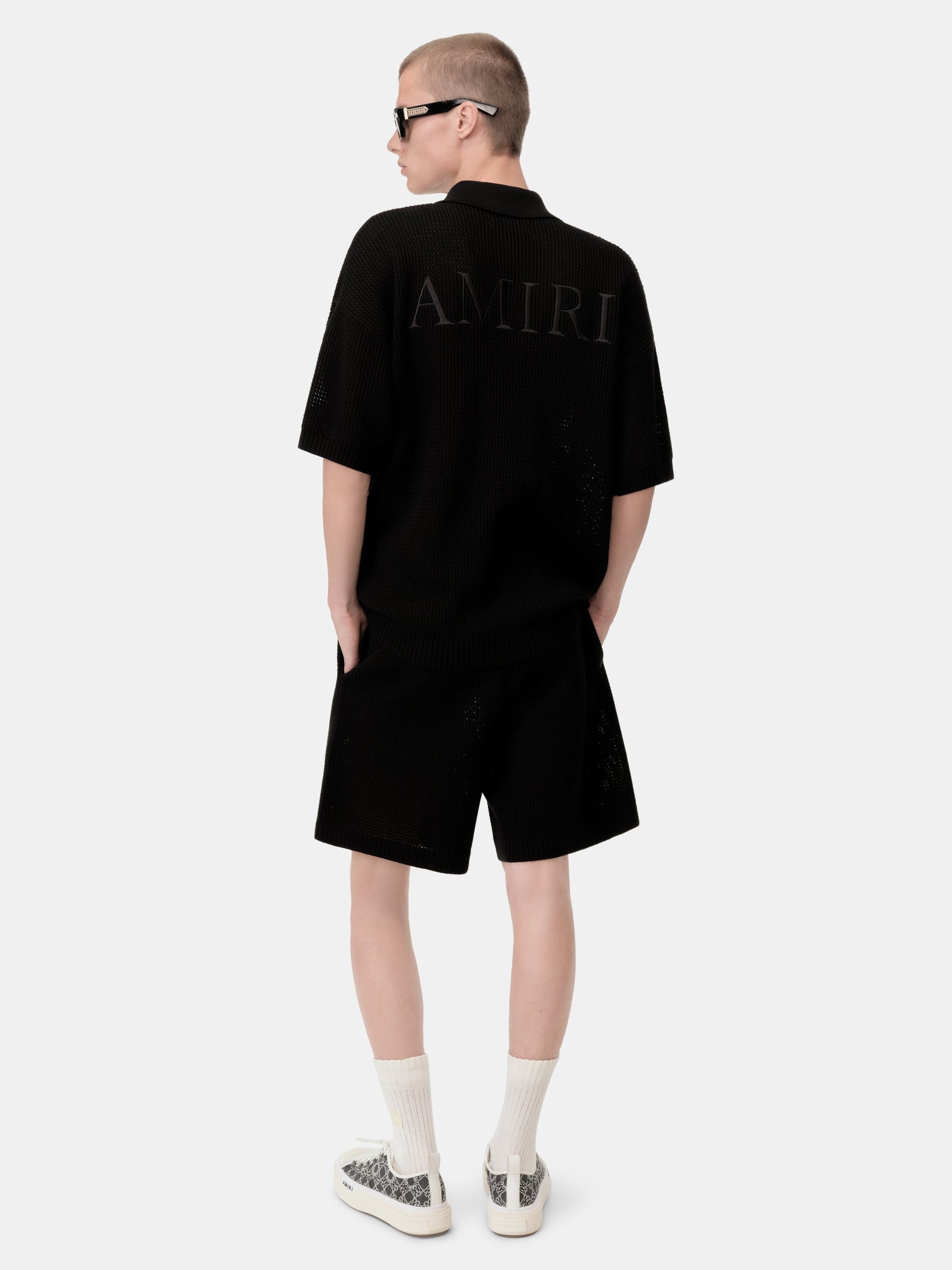 AMIRI CROCHET MESH SHORT - Black