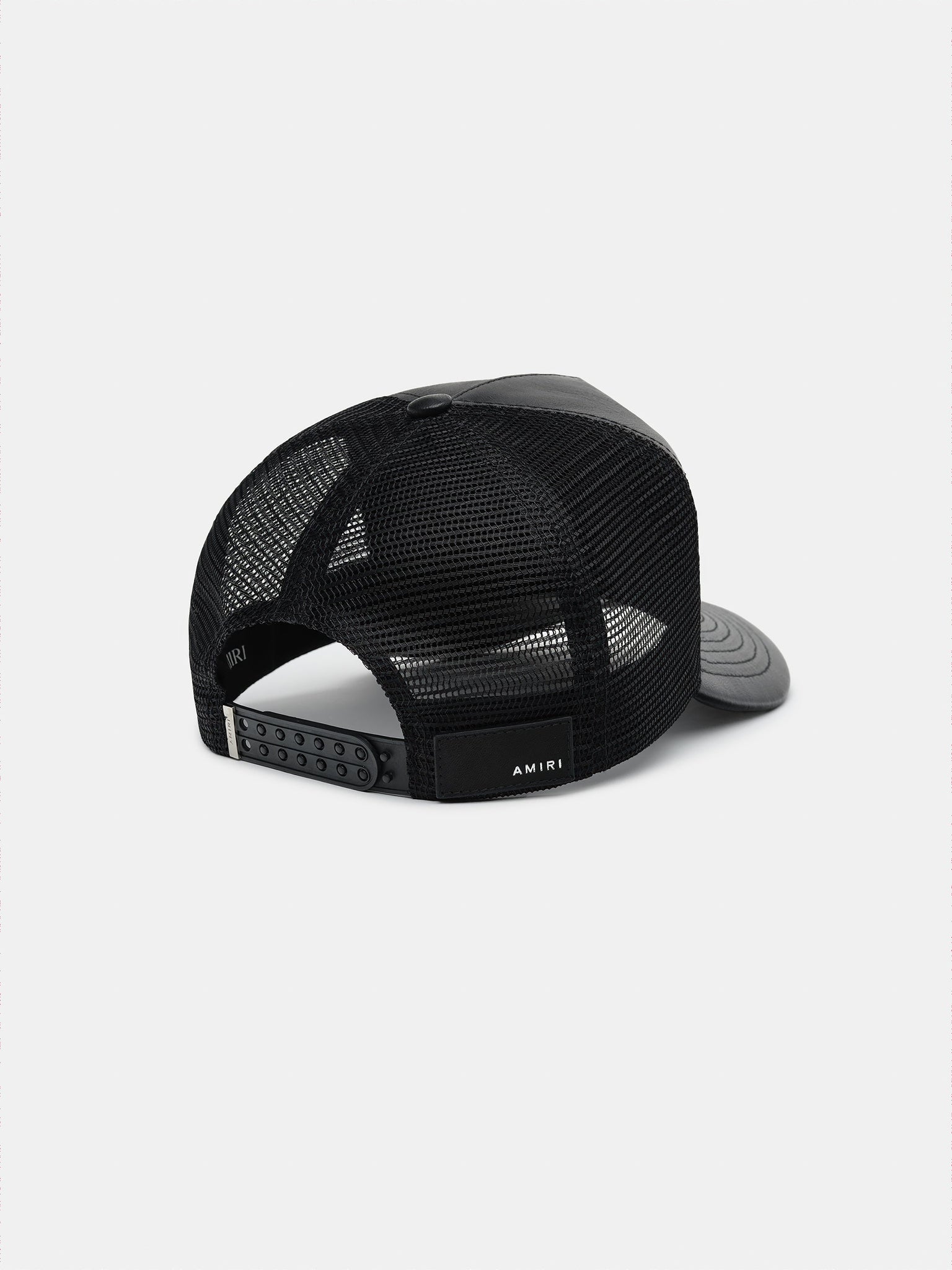 LEATHER MA TRUCKER HAT - Black