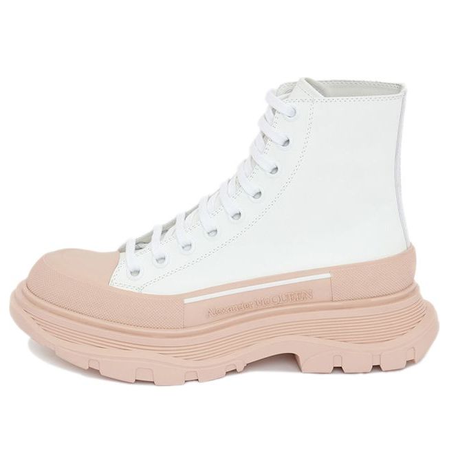 (WMNS) Alexander McQueen Tread Slick Boot 'White Pink' 633900WHYK39402 #