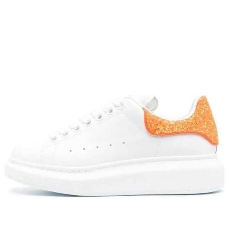 (WMNS) Alexander McQueen Oversized Sneaker 'White Orange Glitter' 718239WIDJD8825 #