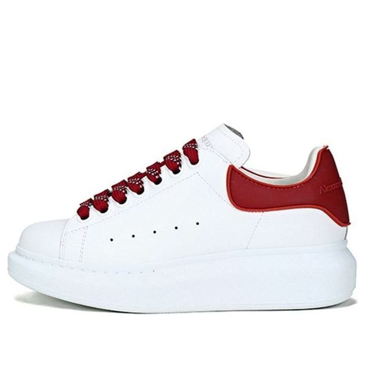 (WMNS) Alexander McQueen Oversized Sneaker 'White Burgundy' 621056WHXMT9727 #